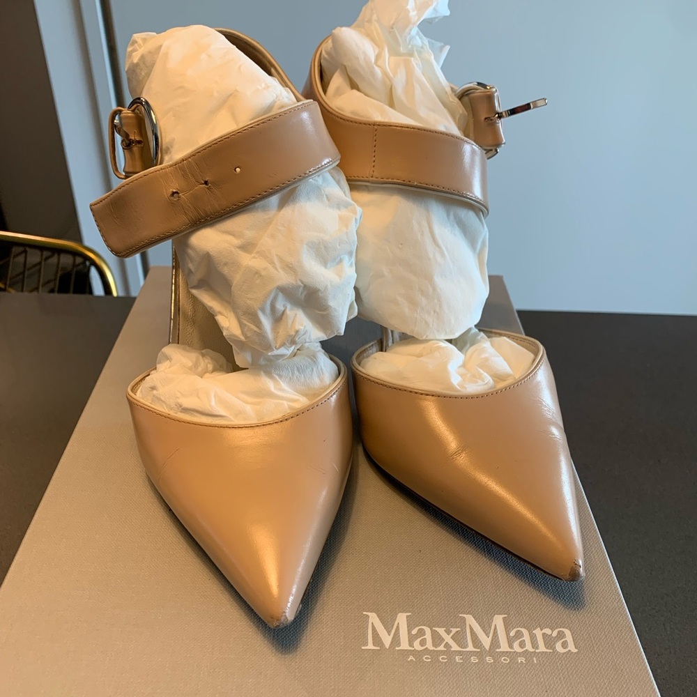 MAX MARA size 8.5 Nude women’s heel
